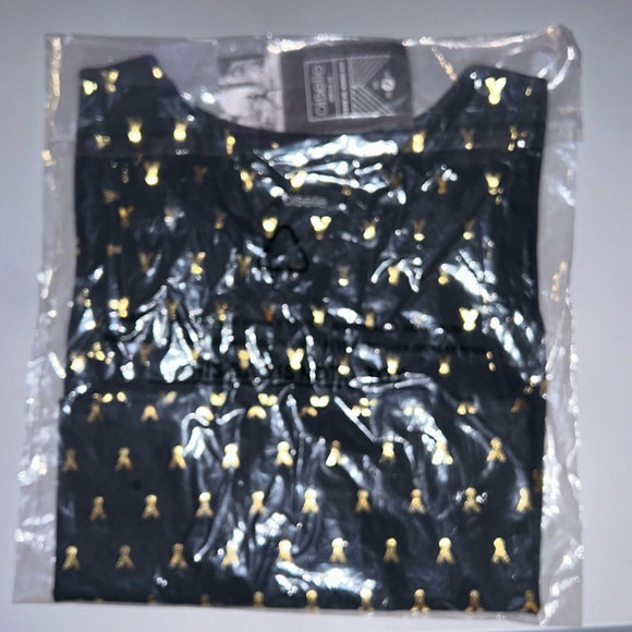 Oiselle Mettle black & gold tank crop top, size 8 NWT - Picture 4 of 6